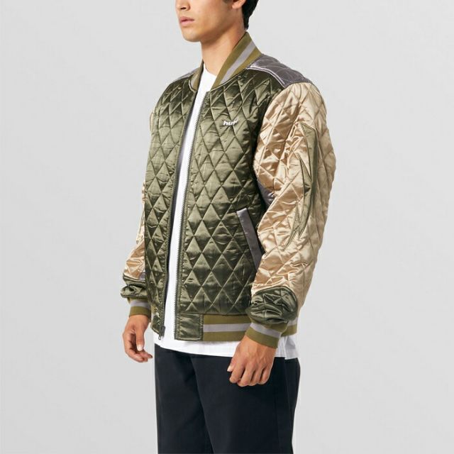 HUF ハフ アウター [ JK00371 ] LIGHTNING BOMBER JACKET ボンバージャケット ダイヤモンドキルト メンズ [220930]