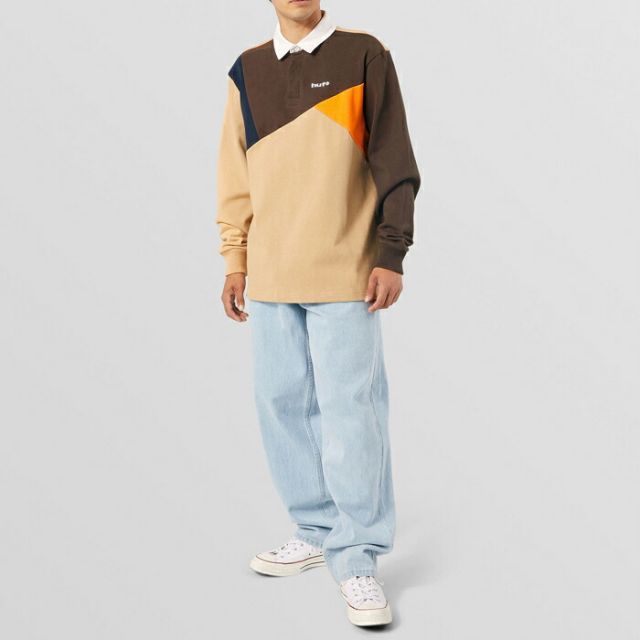 HUF ハフ ラガーシャツ [ KN00394 ] MIXED UP L/S KNIT POLO 長袖ポロ メンズ [220930]