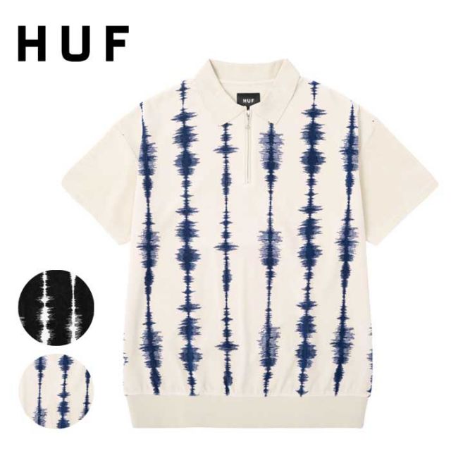 HUF ハフ ポロシャツ (KN80079) SEISMOGRAM VELOUR POLO ベロア メンズ 半袖 [230413]