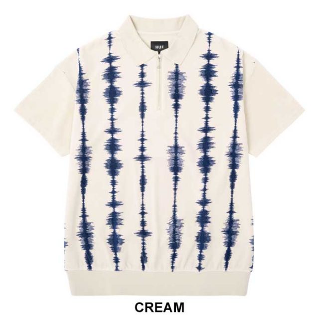 HUF ハフ ポロシャツ (KN80079) SEISMOGRAM VELOUR POLO ベロア メンズ 半袖 [230413]