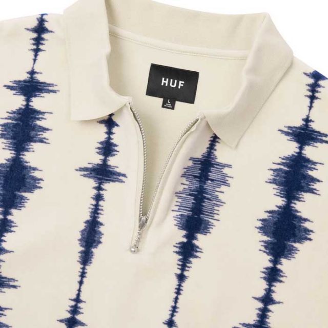 HUF ハフ ポロシャツ (KN80079) SEISMOGRAM VELOUR POLO ベロア メンズ 半袖 [230413]
