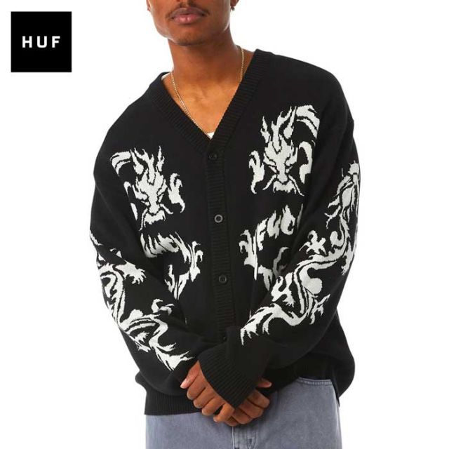 HUF KN00466 TWIN DRAGON CARDIGAN