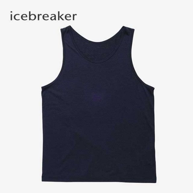 アイスブレーカー ユニセックス タンクトップ 前後リバーシブル ICEBREAKER IT42362 U 125CL RVSBL TANK 125 クールライト リバーシブル タンク メリノウール ネイビー S / M / L メール便(240404)