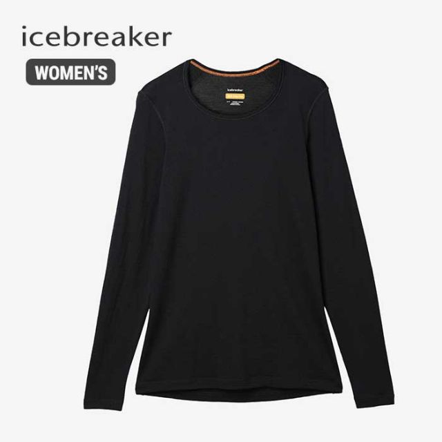アイスブレーカー 長袖Tシャツ ロンt レディース 200 オアシス ロングスリーブ クルー icebreaker IXW20220 W 200 OASIS LS CRE ベースレイヤー 中厚手 クルーネック メリノウール S M L ブラック (240926)