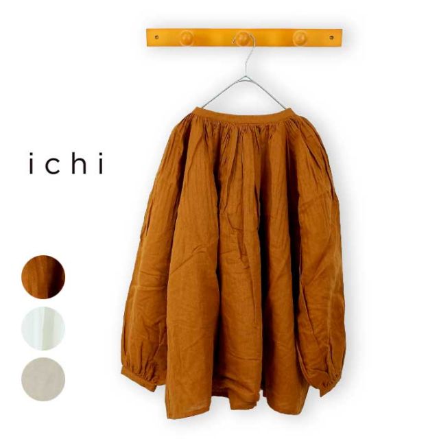 イチ ichi プルオーバーシャツ [ 220426 ] ボリュームタックスリーブP/O プリーツギャザー ブラウス レディース ナチュラル [220808]