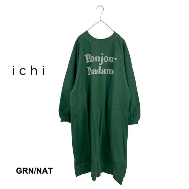 イチ ichi レディース ワンピース [ 220648 ] BONJOUR MADAME 裏毛 フロッキープリント カジュアル ナチュラル