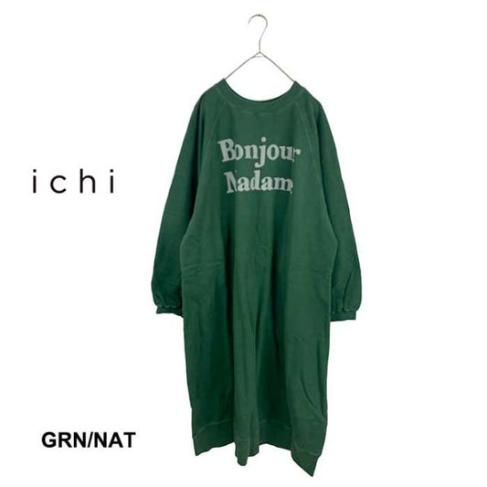 イチ ichi レディース ワンピース [ 220648 ] BONJOUR MADAME 裏毛 フロッキープリント カジュアル ナチュラル