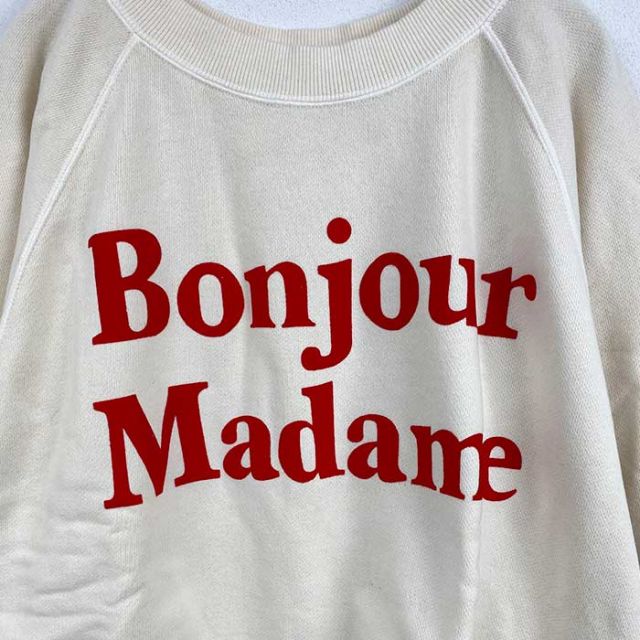 イチ ichi レディース プルオーバー 220647 BONJOUR MADAME 裏毛 P/O トレーナー グリーン ネイビー アイボリー トップス 秋冬 コットン フリーサイズ