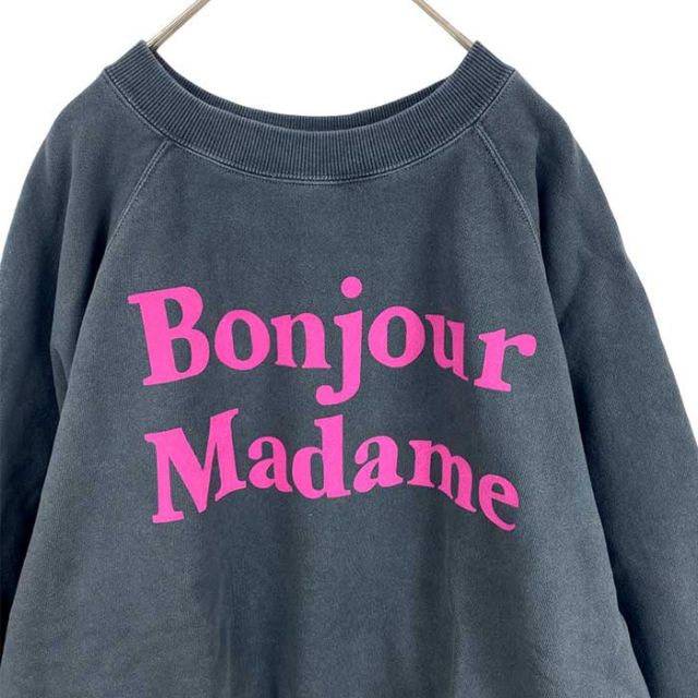 イチ ichi レディース プルオーバー 220647 BONJOUR MADAME 裏毛 P/O トレーナー グリーン ネイビー アイボリー トップス 秋冬 コットン フリーサイズ