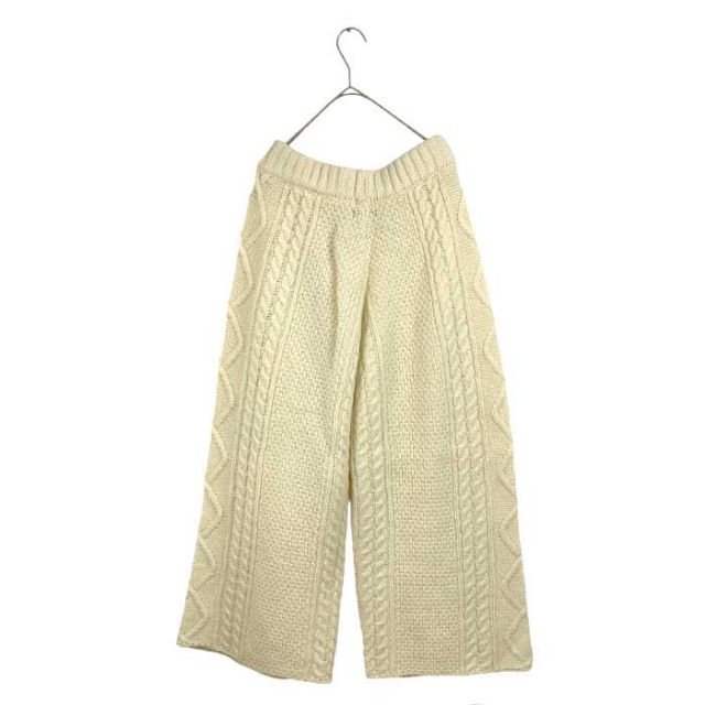 イチ レディース ニット パンツ ichi 230455 ケーブル PT ワイド ボトムス ナチュラル [230910]