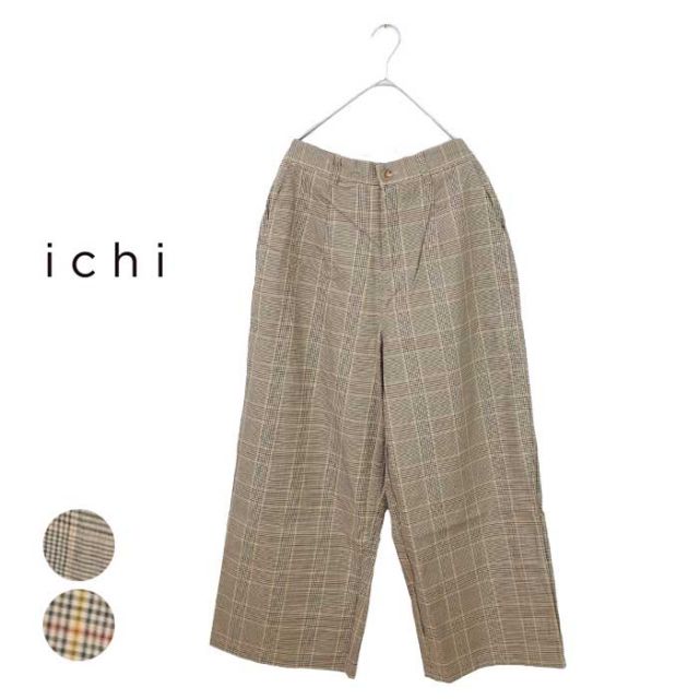 ICHI ギャバチェックパンツ