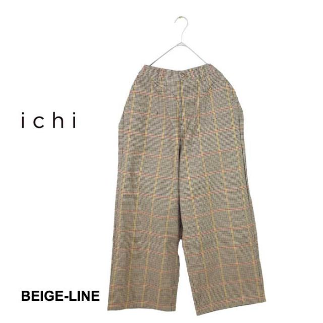 ICHI ギャバチェックパンツ