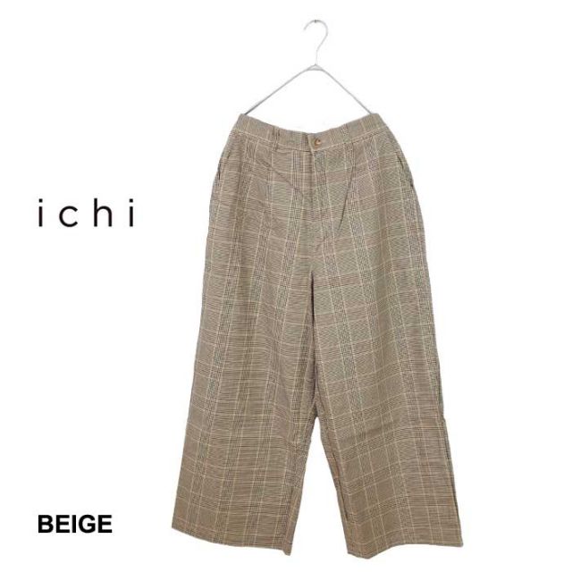 ICHI ギャバチェックパンツ