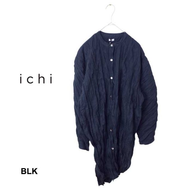 イチ レディース シャツ ICHI 231222 インド製コットン SH ギンガムチェック ブラック コットン フリーサイズ (240421)
