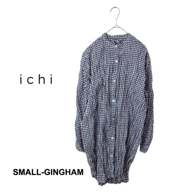 イチ レディース シャツ ICHI 231222 インド製コットン SH ギンガムチェック ブラック コットン フリーサイズ (240421)
