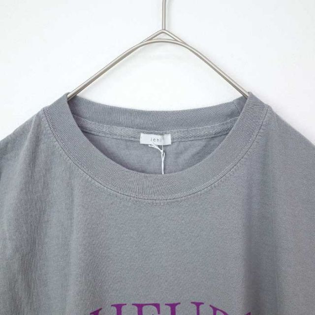 イチ tシャツ レディース ichi 240153 ピグメントダイプリント T 限定 グレー グリーン ホワイト コットン 春夏 フリーサイズ メール便 (240530)