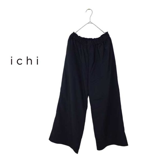 イチ レディース パンツ ichi 240433 ブロードパンツ イージーパンツ ポリエステル ブラック ゴム フリーサイズ ズボン ウエストゴム 楽ちん 大きいサイズ ゆったり ボトムス ロングパンツ (240522)
