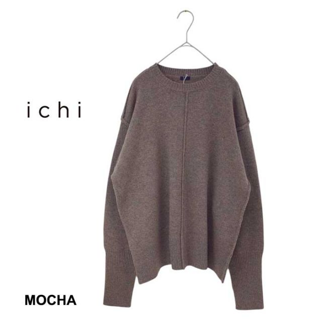 イチ ichi ニット 240753 プルオーバー ウール セーター ゆったり フリーサイズ ナチュラル 秋冬 (241030)