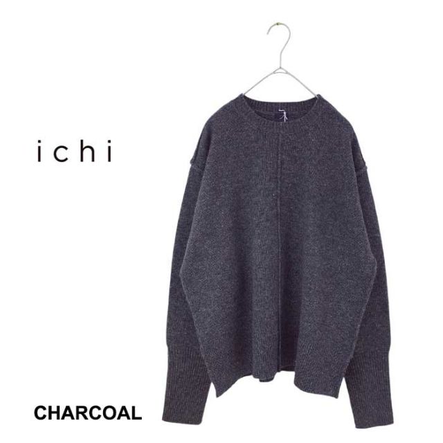 イチ ichi ニット 240753 プルオーバー ウール セーター ゆったり フリーサイズ ナチュラル 秋冬 (241030)