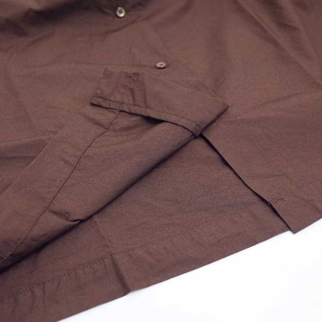 イチ シャツ レディース ichi 240603 50's タイプライター 2WAY LONG SHIRT コットン 無地 長袖 ブラウス フリーサイズ ブラウン ブラック ホワイト (241030)