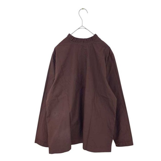 イチ シャツ レディース ichi 240603 50's タイプライター 2WAY LONG SHIRT コットン 無地 長袖 ブラウス フリーサイズ ブラウン ブラック ホワイト (241030)