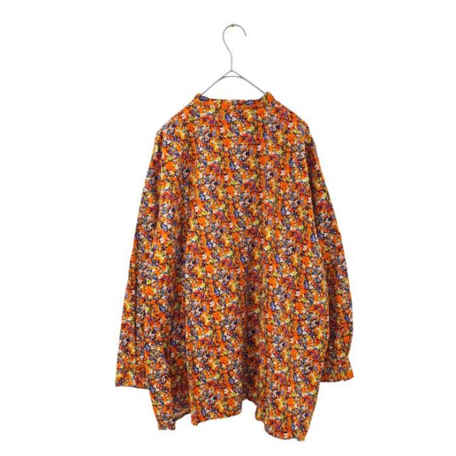 イチ シャツ レディース ichi 240716 HOKKOH LIBERTY SHIRT コットン　花柄 長袖 コーデュロイ ブルー オレンジ フリーサイズ (241129)