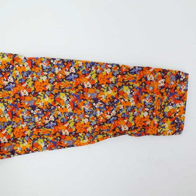 イチ シャツ レディース ichi 240716 HOKKOH LIBERTY SHIRT コットン　花柄 長袖 コーデュロイ ブルー オレンジ フリーサイズ (241129)