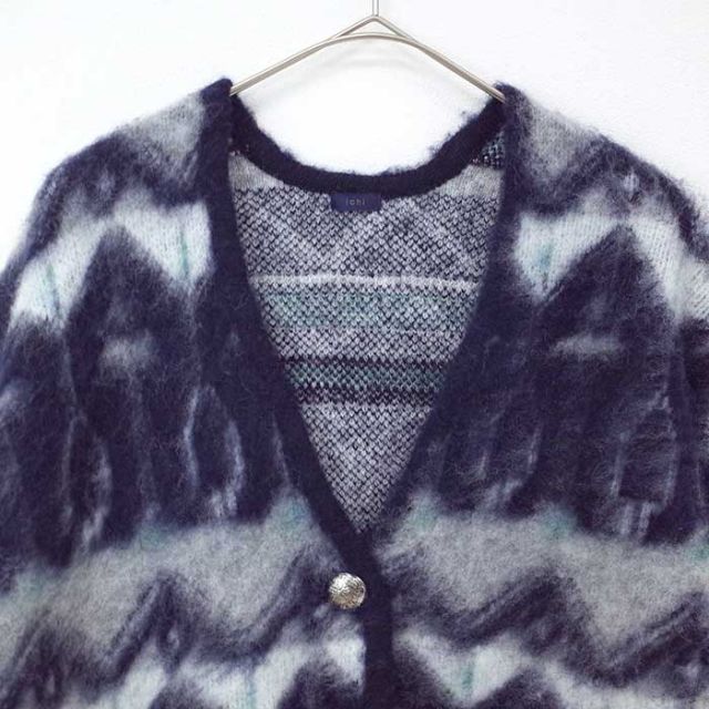 イチ カーディガン レディース ichi 240760 ジャガード ネイティブ柄 CARDIGAN フリーサイズ ベージュ ネイビー (241129)