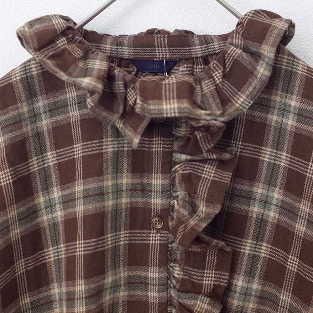 ICHI コットンビエラチェック BLOUSE