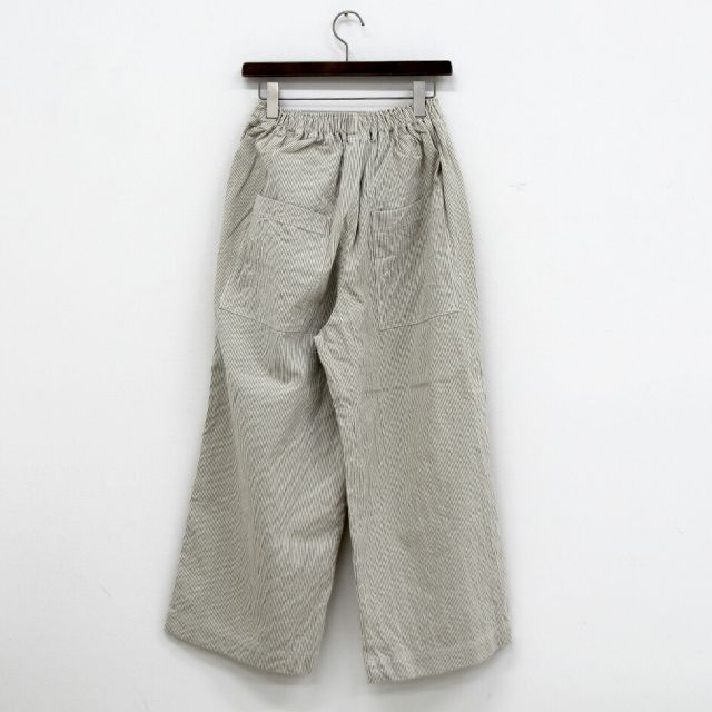 イチ パンツ ワイドパンツ レディース ichi 241228 ヒッコリー PANTS ロングパンツ 長ズボン ストライプパンツ コットン 春夏 ナチュラルファッション リラックス ナチュラル 体型カバー ゆったり かわいい レビュー 人気(250427)
