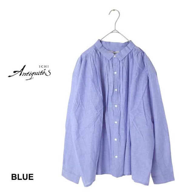イチアンティークス レディース シャツ ブラウス ichi Antiquites 900937 KHADI COTTON SH コットン 長袖 カディ 春 インド フリー (240218)