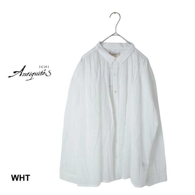 イチアンティークス レディース シャツ ブラウス ichi Antiquites 900937 KHADI COTTON SH コットン 長袖 カディ 春 インド フリー (240218)