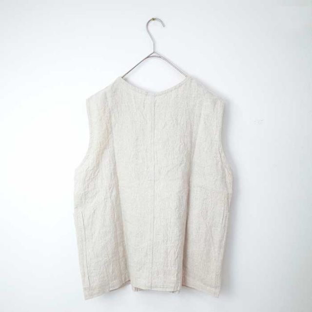 イチアンティークス レディース ベスト ichi Antiquites 901123 LINEN VINTAGE VEST リネンビンテージベスト ナチュラル フリーサイズ 春夏 ベージュ 麻 リネン (240328)