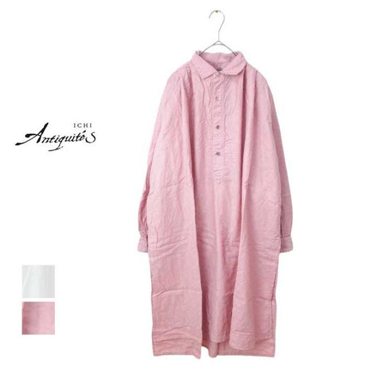 イチアンティークス レディース シャツ ICHI Antiquites 901126 東炊き コットン ロング丈 花柄 AZUMADAKI COTTON P/O (240421)
