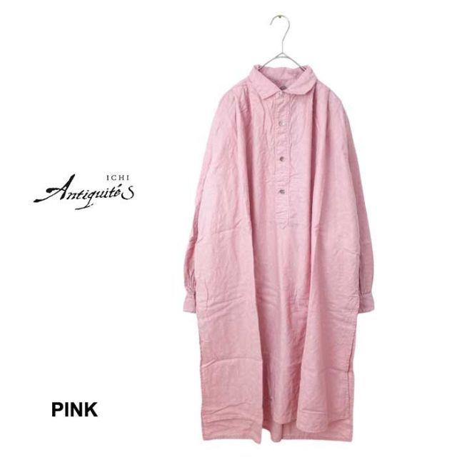イチアンティークス レディース シャツ ICHI Antiquites 901126 東炊き コットン ロング丈 花柄 AZUMADAKI COTTON P/O (240421)