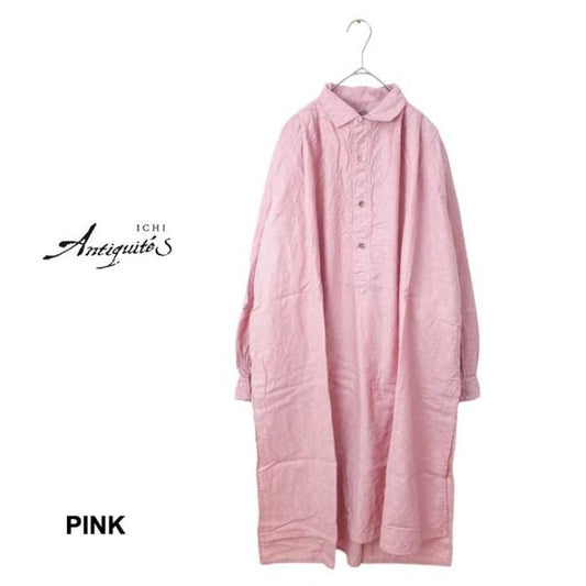 イチアンティークス レディース シャツ ICHI Antiquites 901126 東炊き コットン ロング丈 花柄 AZUMADAKI COTTON P/O (240421)