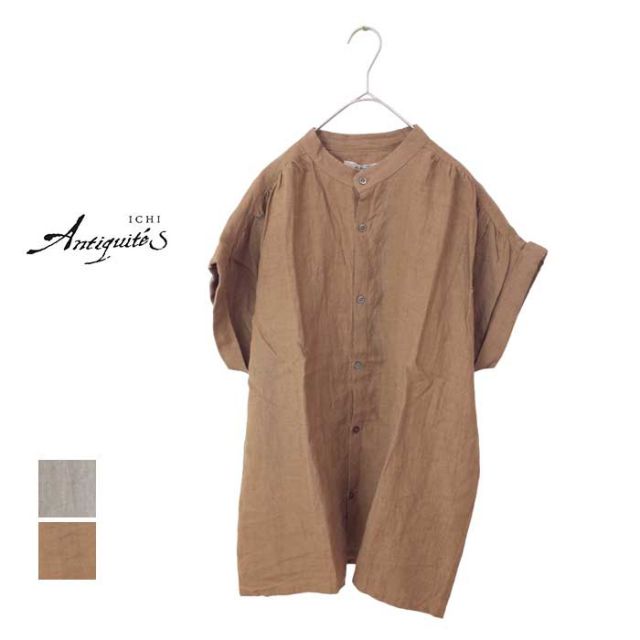 イチアンティークス シャツ レディース ichi antiquites 901102 LINEN NATURAL WASHER SH (240429)