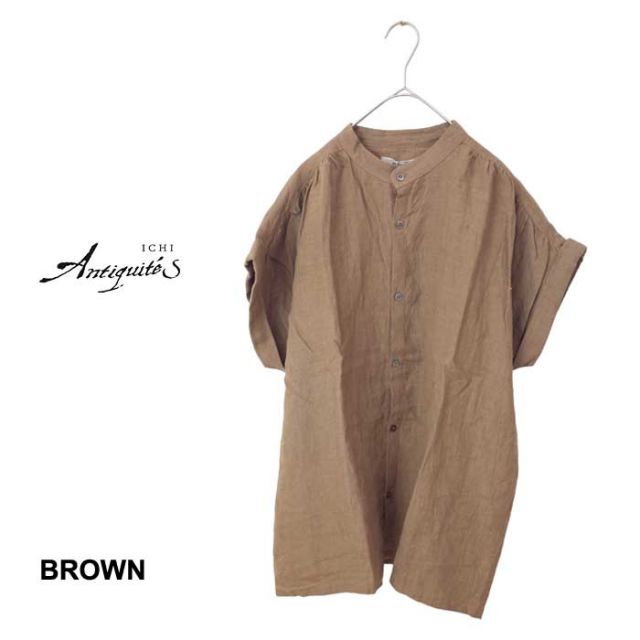 イチアンティークス シャツ レディース ichi antiquites 901102 LINEN NATURAL WASHER SH (240429)