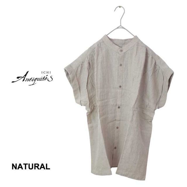 イチアンティークス シャツ レディース ichi antiquites 901102 LINEN NATURAL WASHER SH (240429)