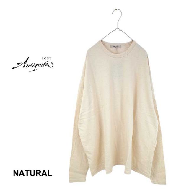 イチアンティークス プルオーバー 長袖Tシャツ ロンt レディース ichi antiquites 1000362 LOOSE P/O ルーズプルオーバー ゆったり マスタード ナチュラル フリーサイズ (240826)