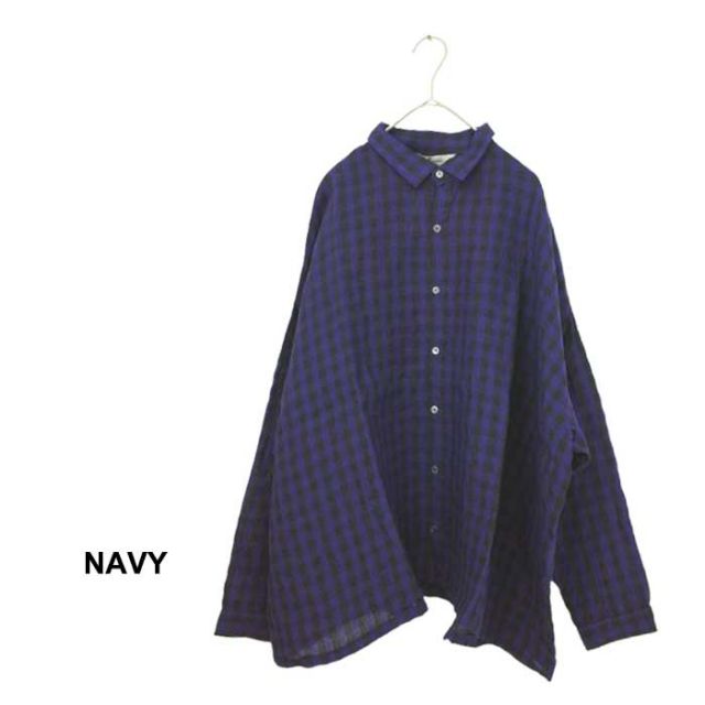 イチアンティークス ichi antiquites 1000323 LINEN GINGHAM CHECK SH ギンガムチェックシャツ 春秋 (240910)