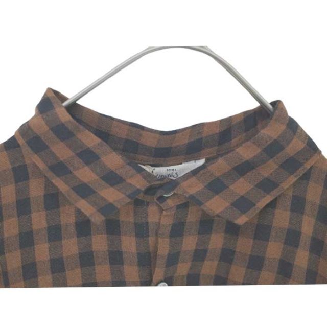 イチアンティークス ichi antiquites 1000323 LINEN GINGHAM CHECK SH ギンガムチェックシャツ 春秋 (240910)