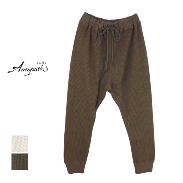 イチアンティークス パンツ ichi Antiquites レディース 1000651 WAFFLE PANTS ワッフルパンツ カーキ ナチュラル フリーサイズ ワンマイルウエア (241023)