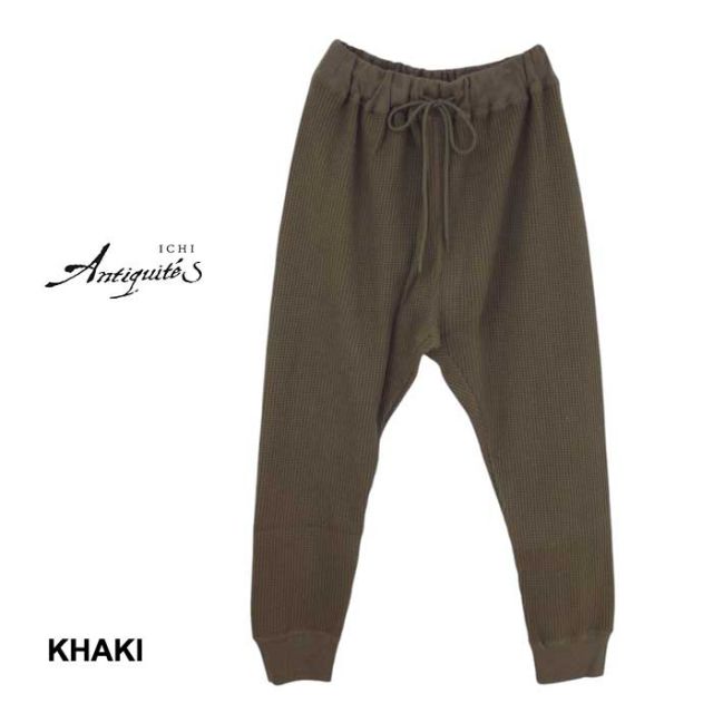 イチアンティークス パンツ ichi Antiquites レディース 1000651 WAFFLE PANTS ワッフルパンツ カーキ ナチュラル フリーサイズ ワンマイルウエア (241023)