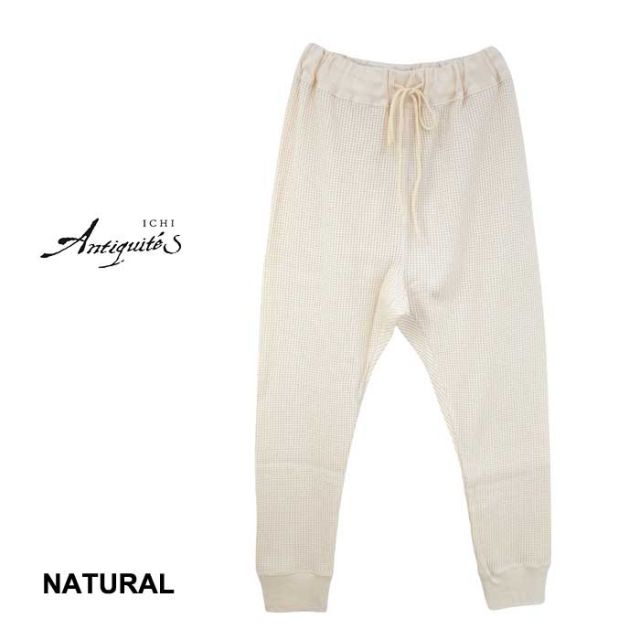 イチアンティークス パンツ ichi Antiquites レディース 1000651 WAFFLE PANTS ワッフルパンツ カーキ ナチュラル フリーサイズ ワンマイルウエア (241023)
