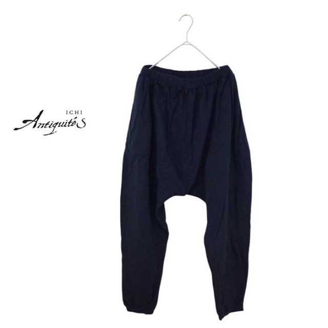 イチアンティークス パンツ ICHI ANTIQUITES 1000646 PANTS コットン サルエルパンツ イージーパンツ ウエストゴム ゆったり ルームウエア フリーサイズ (241107)