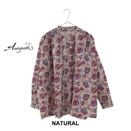 ICHIANTIQUITES LINEN FLOWER SHIRT