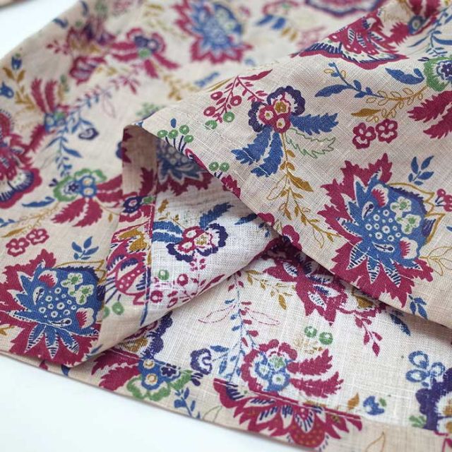 ICHIANTIQUITES LINEN FLOWER SHIRT