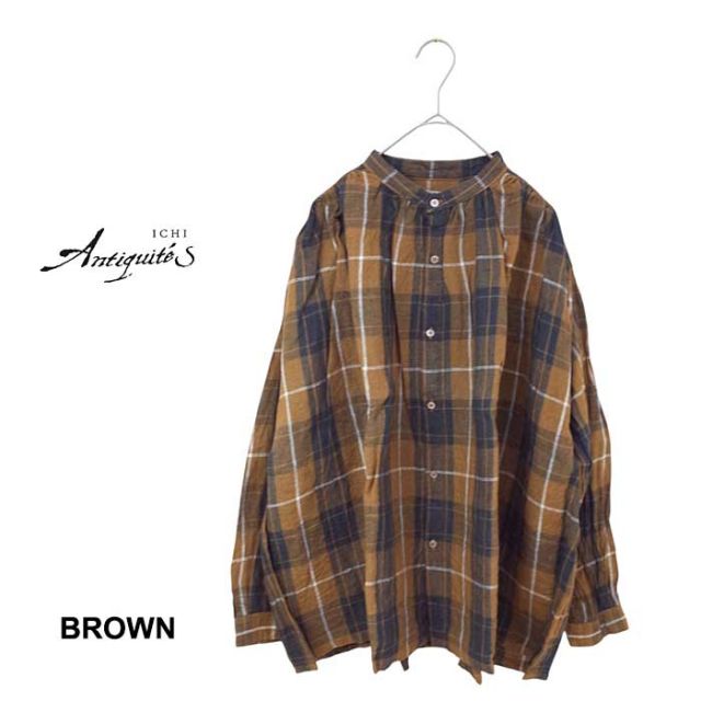 ICHIANTIQUITES LINEN TARTAN SHIRT