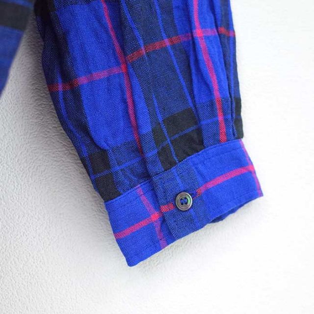 ICHIANTIQUITES LINEN TARTAN SHIRT